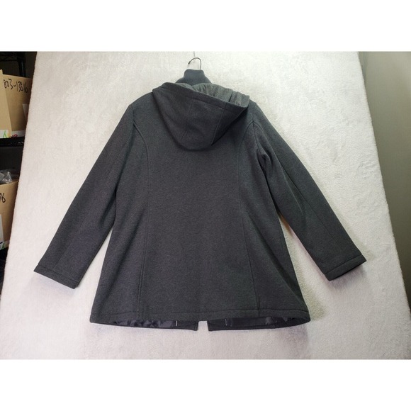 INTL D.e.t.a.i.l.s Coat Mens Size Large Gray Long Sleeve Hooded Full Zipper‎ EUC - Picture 2 of 9